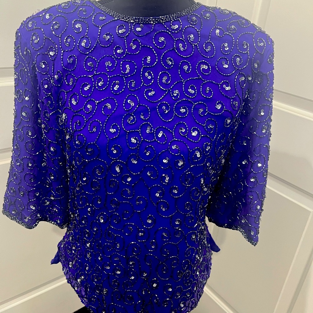 Deep Rich Purple evening wear blouse a total fashionable holiday piece.